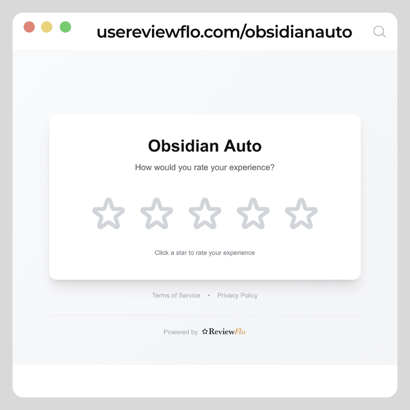Customer rating screen